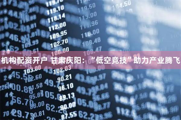 机构配资开户 甘肃庆阳：“低空竞技”助力产业腾飞